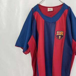 バルサ ユニフォーム バルセロナ 半袖 Tシャツ サッカーシャツ ゲームシャツ 古着 ブルー レッド サイズL