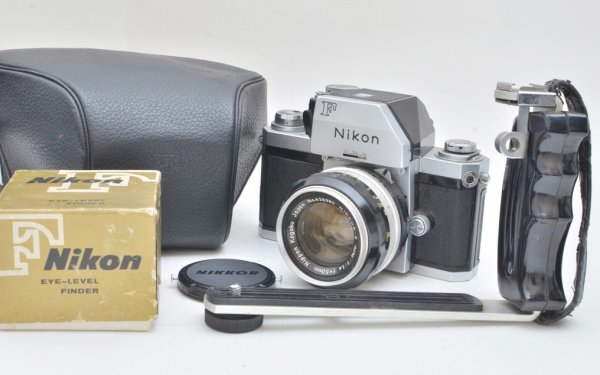 A-56】 Nikon F 50mmF1.4、付属品アイレベルファインダー他付き 【中古