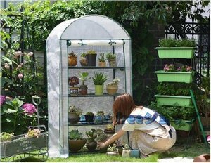  high quality home use small size PE material greenhouse plastic greenhouse greenhouse shelves 4 step hoisting type kitchen garden agriculture gardening greenhouse flower rack cultivation vegetable plant pot plant flower 