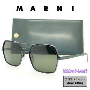 【1円スタート！】新品 定価76,500円 MARNI マルニ サングラス ME2106S ブラック グリーン アジアンフィット イタリア製 ブランド