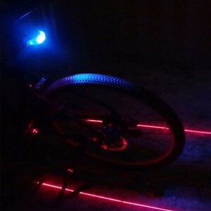 【新品】 自転車 テールランプ LED レーザー 後方灯 （青） ブルー