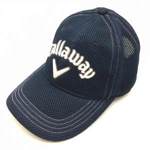 【超美品】キャロウェイ メッシュキャップ ネイビー×白 エアメッシュ FR ゴルフウェア Callaway