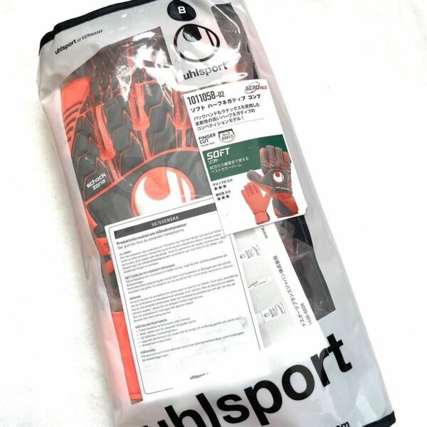 uhlsport(ウールシュポルト) サッカー GK キーパーグローブ 1011058 エアロレッド ソフト ハーフネガティブ 