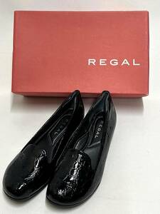  новый товар не использовался *REGAL[ Reagal ] эмаль опера туфли-лодочки 24.5cm [ type вдавлено . черный ]