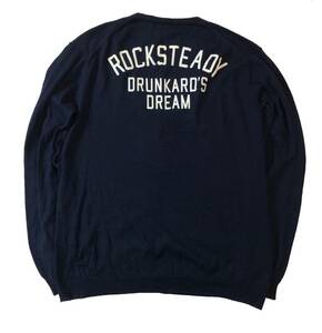 WACKO MARIA ワコマリア 東京HAT ROCKERS コットンニットカーディガン セーター フロッキープリント ネイビー Ｍ　（ma)