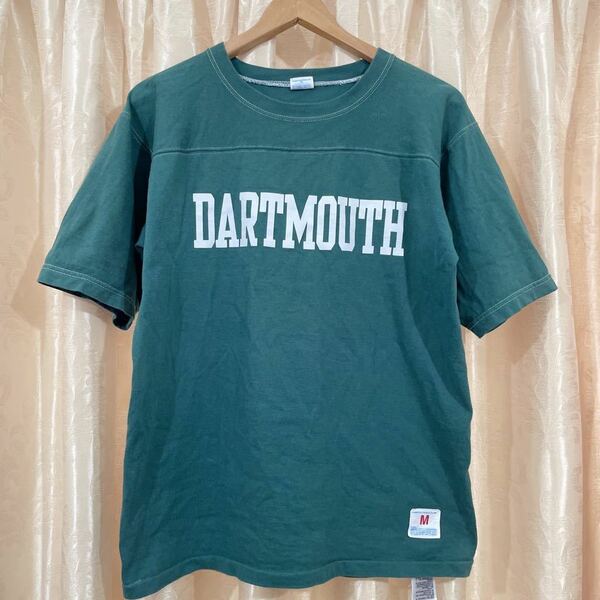 Champion チャンピオン 復刻 DARTMOUTH ダートマス大学 フットボール Tシャツ サイズM グリーン TRUE TO ARCHIVES バータグ