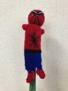 pe Roo production hand made pretty knitting wool. finger doll * Spider-Man *