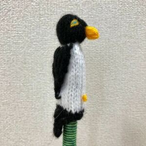 pe Roo production hand made pretty knitting wool. finger doll * penguin *