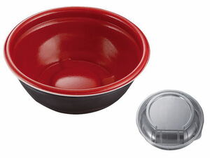  unused * inside fitting ....( body + cover attaching ) K circle porcelain bowl -15 body heat-resisting red black 450 piece microwave oven correspondence *3871