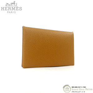 エルメス （HERMES） カルヴィ シェーブル・ミゾール ゴールド×ヴェールフィズ カードケース 名刺入れ U刻 H044164CK（新品）