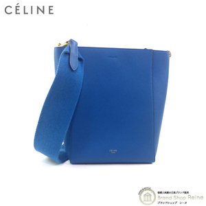 セリーヌ （CELINE） サングル バケット スモール ショルダー バッグ 17830 Teel Blue 旧ロゴ（新品同様）中古