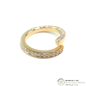 K18PG ( jewelry ) diamond Fork ring 0.29ct K18PG pink gold approximately 5 number ring 3.1g( used )