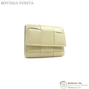 ボッテガ ヴェネタ （BOTTEGA VENETA） マキシイントレ カセット 三つ折り ファスナーウォレット 財布 651372 ポリッジ（新品）