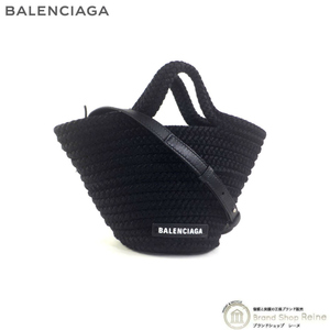 バレンシアガ （BALENCIAGA） Ibiza イビザ ミニ ストラップ付きバスケット 2way ハンド ショルダー バッグ 742205 ブラック（新品）