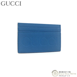 グッチ （GUCCI） エンボスロゴ カードホルダー カードケース ICケース 658694 ブルー（新品）