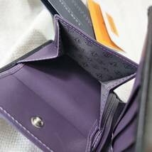 ETTINGERエッティンガー【ST141】レザー二つ折り財布ウォレット黒ブラック紫パープル_画像10