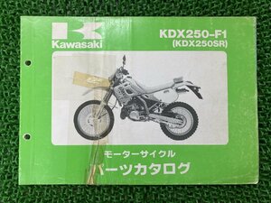 KDX250SR パーツリスト カワサキ 正規 中古 バイク 整備書 ’91 KDX250-F1 KAWASAKI 車検 パーツカタログ 整備書