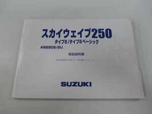 スカイウェイブ250タイプS タイプSベーシック 取扱説明書 スズキ 正規 中古 バイク 整備書 AN250S AN250SU CJ46A Kw