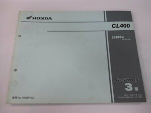 CL400 パーツリスト 3版 ホンダ 正規 中古 バイク 整備書 NC38 NC38E CL400W NC38-100 cU 車検 パーツカタログ 整備書