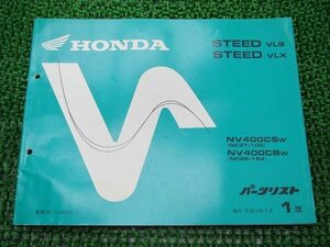 スティード400VLS スティード400VLX パーツリスト 1版 ホンダ 正規 中古 バイク 整備書 NC37-100 NC26-164 Qh