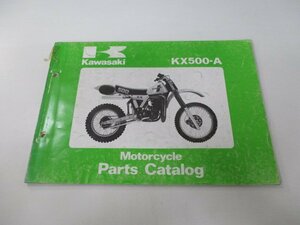 KX500-A パーツリスト 英語版 カワサキ 正規 中古 バイク 整備書 KX500-A1 AL 車検 パーツカタログ 整備書