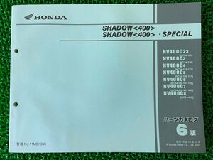 シャドウ400 SP パーツリスト シャドウ400/シャドウ400SP 6版 ホンダ 正規 中古 バイク 整備書 NV400C NC34 jn