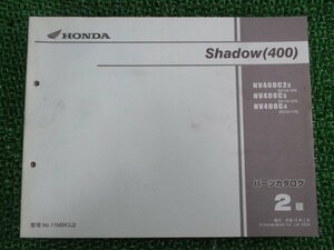 シャドウ400 パーツリスト 2版 ホンダ 正規 中古 バイク 整備書 NV400C 2 NC34-160 230 170 qr 車検 パーツカタログ 整備書