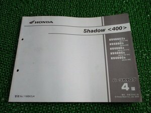 シャドウ400 パーツリスト 4版 ホンダ 正規 中古 バイク 整備書 NV400C 2 NC34-160～190 230 sL 車検 パーツカタログ 整備書