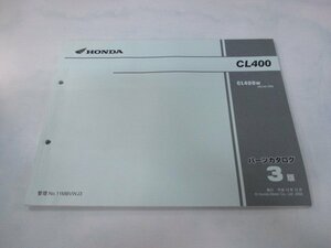 CL400 パーツリスト 3版 ホンダ 正規 中古 バイク 整備書 NC38 NC38E CL400W NC38-100 cU 車検 パーツカタログ 整備書