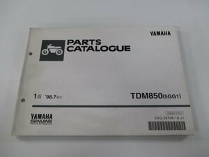 TDM850 パーツリスト 1版 ヤマハ 正規 中古 バイク 整備書 5GG1 RN03J 整備に役立ちます iM 車検 パーツカタログ 整備書