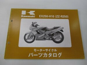 ZZ-R250 パーツリスト カワサキ 正規 中古 バイク 整備書 ’99 EX250-H10 dB 車検 パーツカタログ 整備書