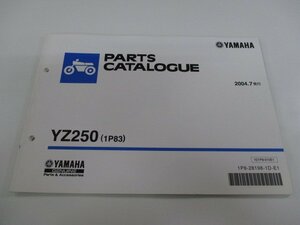 YZ250 パーツリスト 1版 ヤマハ 正規 中古 バイク 整備書 1P83 CE20C 整備のお供に 車検 パーツカタログ 整備書