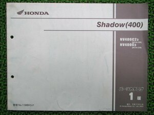 シャドウ400 パーツリスト 1版 ホンダ 正規 中古 バイク 整備書 NV400C 2 NC34 車検 パーツカタログ 整備書