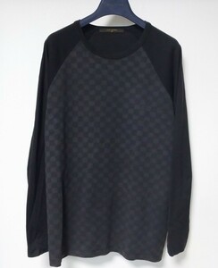  Louis Vuitton long sleeve cut and sewn Damier pattern black L