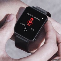 腕時計型ボイスレコーダー 腕時計 MP3 録音 タッチスクリーン 操作簡単 ブラック パワハラ 会議 商談 音声 これで何かあれば問題ない_画像1