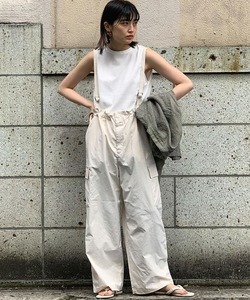  new goods Johnbull Johnbull suspenders cargo pants eggshell white wide pants 