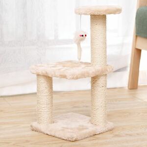  cat tower cat assembly easy 3 storey building beige [437]D321