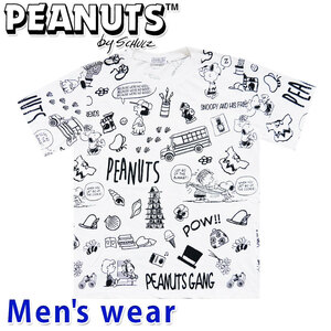 スヌーピー 半袖 Tシャツ メンズ PEANUTS 犬 プリント グッズ S1122-258SP Mサイズ WH(ホワイト)