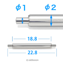 太い バネ棒 19mm φ2mm【高品質スイス製】ヴィンテージ 横穴ケース ２本１セット 新品 送料無料！_画像2