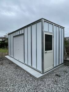  new goods storage room shutter type 3.5 tsubo a little over (7. a little over ) door * window attaching * material warehouse, commodity storage cabinet, bike garage, agricultural machinery and equipment inserting, container, prefab, hobby work part shop 