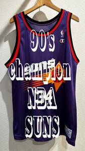 希少90‘s champion NBA game shirt NBAユニフォーム　size44 フェニックスサンズ　バークレー34 USA製　古着　バスケットボール