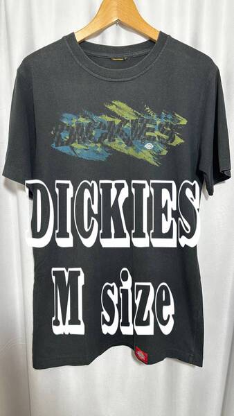 DICKIES ディッキーズプリントTシャツ シンプル Mサイズ ブラック 色落ち US古着 regular vintage
