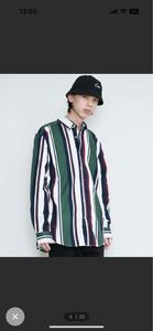 Tommy Hilfiger / Ross stripe ls clf ストライプシャツ 長袖シャツ アイボリー グリーン　 