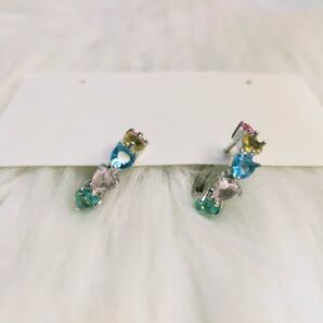 SHEIN キュービックジルコニアハートピアス