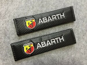 アバルト ABARTH シートベルトパッド 2個セット ロゴ刺繍入り ショルダーパッドカバー　ストラップ　安全ベルトパッド　車の肩パッド