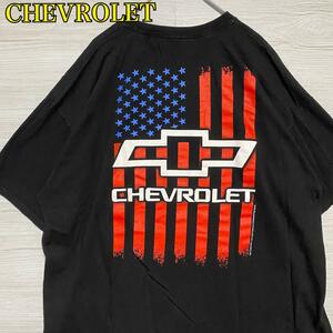 【入手困難】CHEVROLET シボレー　Tシャツ　バックプリント　ワンポイントロゴ　両面デザイン　企業　会社　車　一点物 ゆったり　レア