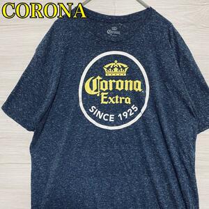 【入手困難】CORONA コロナビール　Tシャツ　2XLサイズ　センターロゴ ビッグロゴ　海外輸入　企業　会社　一点物 ゆったり　レア　半袖