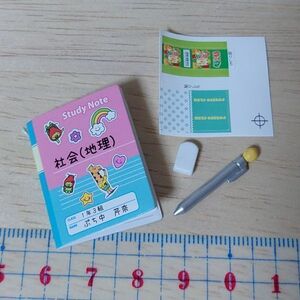 単品 リーメント◆ノートセット　ミニチュア　わたしとCalbee6◆消しゴム　ペン