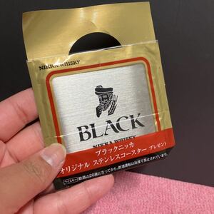 L72912 ブラックニッカ オリジナル ステンレスコースター★ 非売品 BLACK NIKKA WHISKY 送料200円★