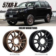 4本セット RAYS GRAMLIGHTS 57XR-X 16x6J 5/139.7+5 B2 ブラック MONSTA MUD WARRIOR 215/70R16 ホワイトレター ジムニー シエラ_画像3